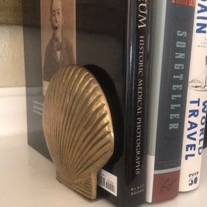 Vintage brass seashell bookends